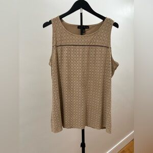 718. French Laundry Tan Eyelet Sleeveless Tank Top